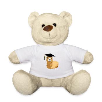 Bachelor Alpaca Studies Graduate School Leaving Certificate - Teddy Bear - white - Front