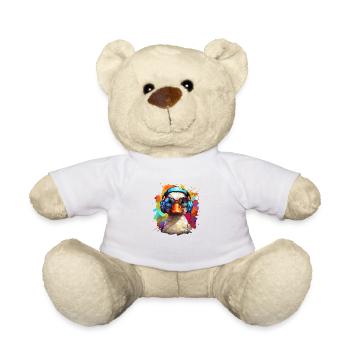 Canard funky avec écouteurs et lunettes - Nounours - blanc - Devant