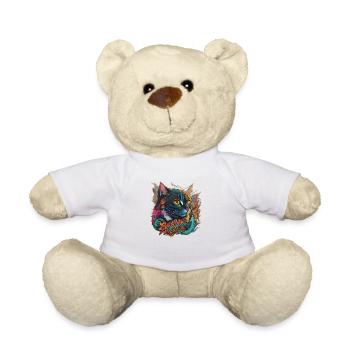 Beautiful Cat Design - Teddy Bear - white - Front
