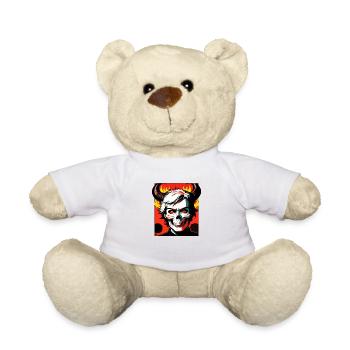 Red-eyed horned skull | Beauty of Fire and Summer - Teddy Bear - white - Front