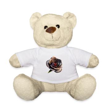 Rose noire - Nounours - blanc - Devant
