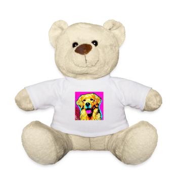 Golden Retriever Pop Art - Teddy Bear - white - Front