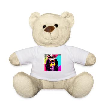 Cavalier King Charles Spaniel Pop Art - Nounours - blanc - Devant