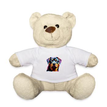 a dear Rottweiler - Teddy Bear - white - Front