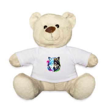 loup avec des écouteurs - Nounours - blanc - Devant