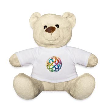 Un nœud celtique aux couleurs de l’arc-en-ciel - Nounours - blanc - Devant