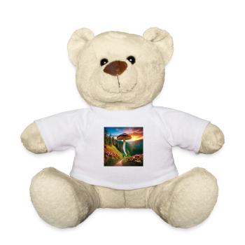 psychedelisches trippy Wanderer Pilz-Design - Teddy - Weiß - Vorne