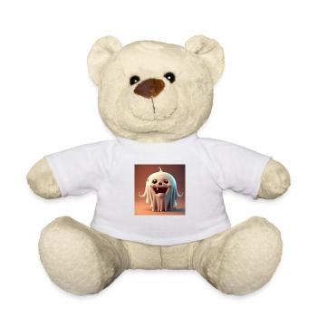 Joyeux Halloween mignon fantôme langue effrayante drôle - Nounours - blanc - Devant