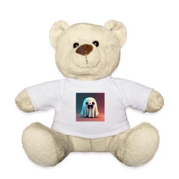Joyeux Halloween mignon fantôme langue effrayante drôle - Nounours - blanc - Devant