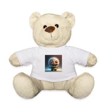 Joyeux Halloween mignon monstre langue de plaisir effrayant - Nounours - blanc - Devant