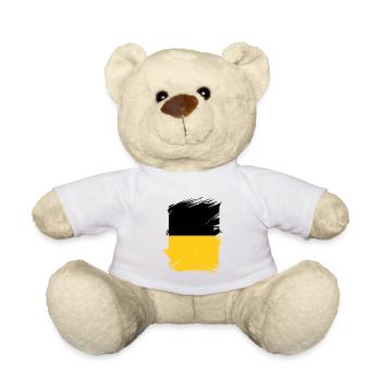 Drapeau du Bade-Wurtemberg Heimat Stuttgart - Nounours - blanc - Devant