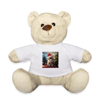 Süße Schlecht gelaunte Weihnachts Katze - Teddy - Weiß - Vorne