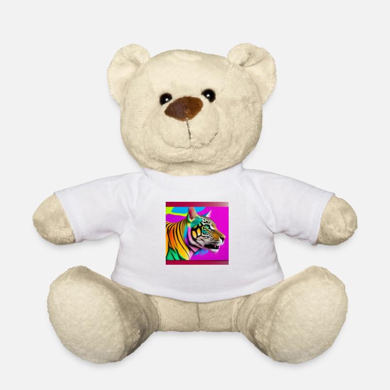 Tiger Farbig - Teddy - Weiß