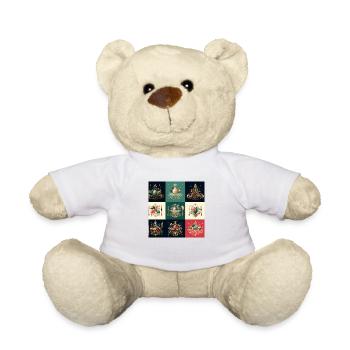 christmas tablecloth - Teddy Bear - white - Front