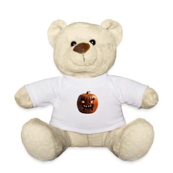 Halloween horreur Evil Mine artisanat comme citrouille - Nounours - blanc - Devant
