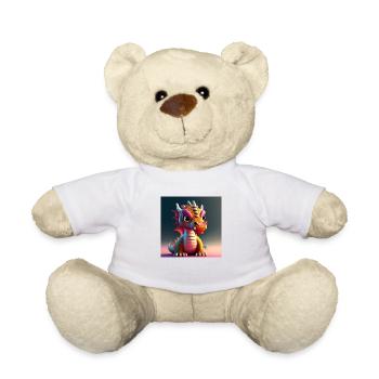 mignon petit bébé dragon drôle - Nounours - blanc - Devant