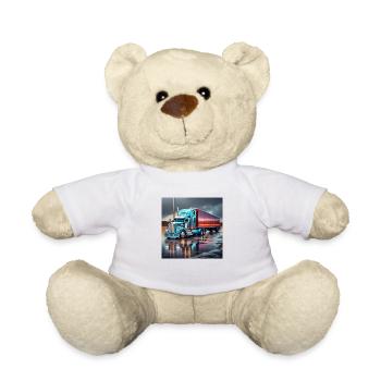 blauer und roter LKW - Teddy - Weiß - Vorne