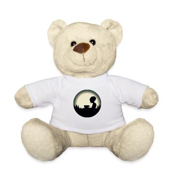 Alien Alien Coffee Silhouette Night Sky - Teddy Bear - white - Front