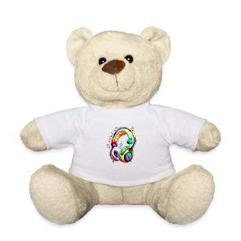 Casques, Chanteurs, Voix, Musiciens, Gamers, Écouter de la musique - Nounours - blanc - Devant