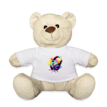 Headphones, Musicians, Listen to Music, Vocals, Gamer, Singer - Teddy Bear - white - Front