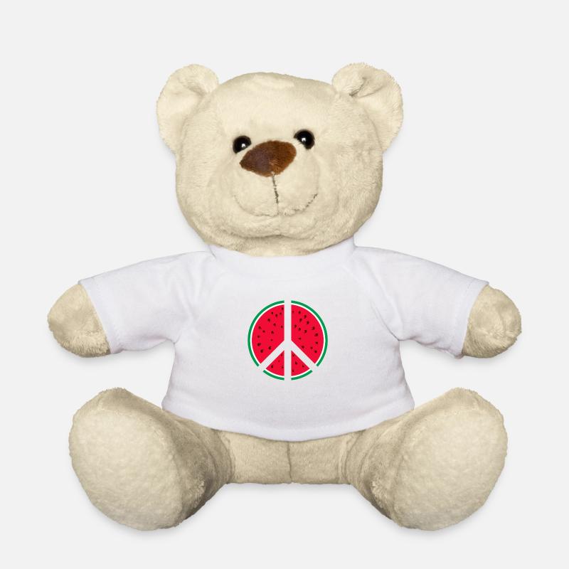 Watermelon Peace Sign - Teddy Bear - white