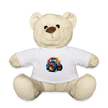 Traktor Landwirt & Bauern Design. Geschenk - Teddy - Weiß - Vorne