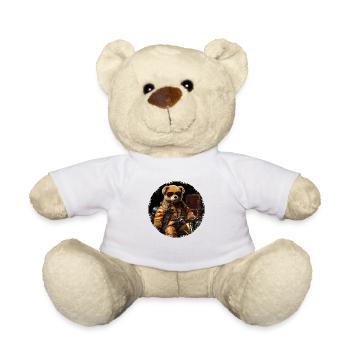 Ours en peluche cool en tant que motard - Nounours - blanc - Devant