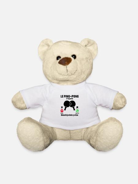 Le Ping Pong M'appelle désolé Je dois y aller - Nounours - blanc