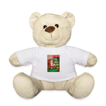 Weihnachtsmann mit Kind - Teddy - Weiß - Vorne
