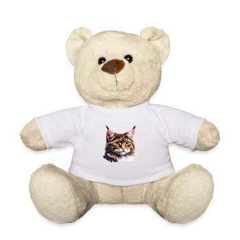 Maine Coon Cat Cat Chaton Chaton Chat Propriétaire - Nounours - blanc - Devant