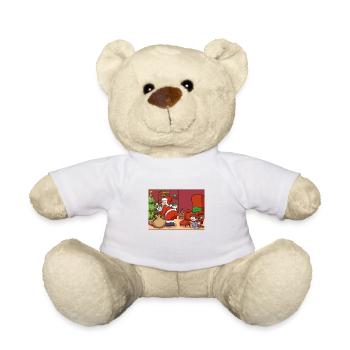Le Père Noël se fait attraper la veille de Noël - Nounours - blanc - Devant