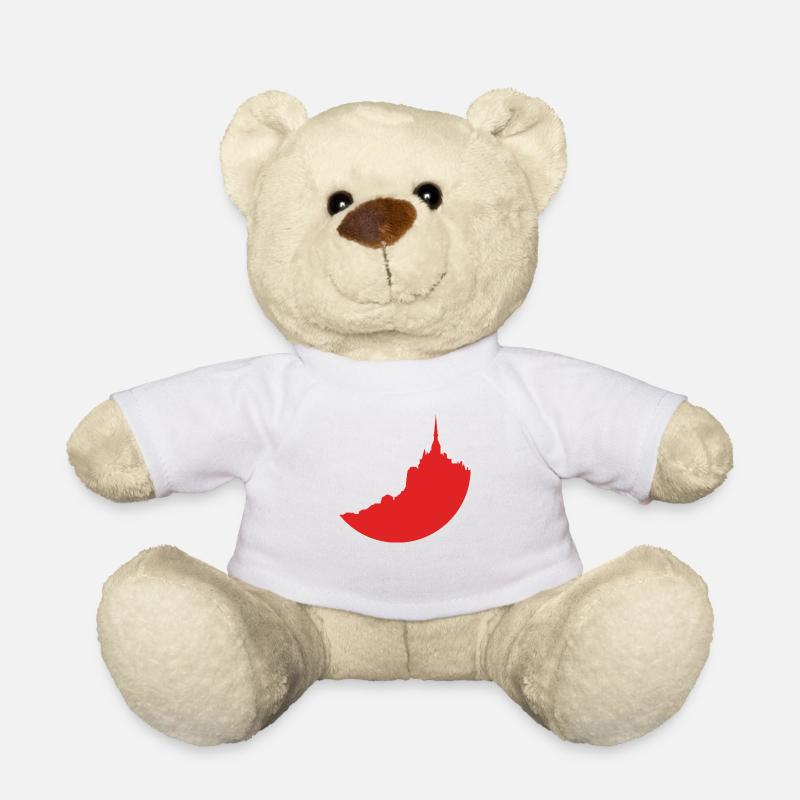 Mont Saint Michel red silhouette - Teddy Bear - white