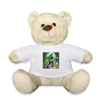 Drunkenstein’s Monster funny pun alcohol party - Teddy Bear - white - Front