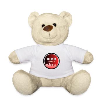 "Vibrant Atlanta Fusion of History and Innovation - Teddy Bear - white - Front