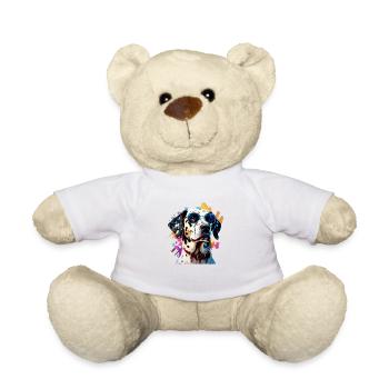 Dalmatiner mit Sonnenbrille in Farben - Portrait - Teddy - Weiß - Vorne