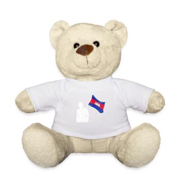 Temple du Cambodge Khmer Vintage drapeau je cadeau - Nounours - blanc - Devant