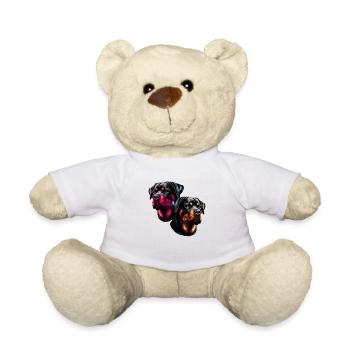 Rottweiler, chiens, tête de chien, chien de garde, chien de pedigree, - Nounours - blanc - Devant