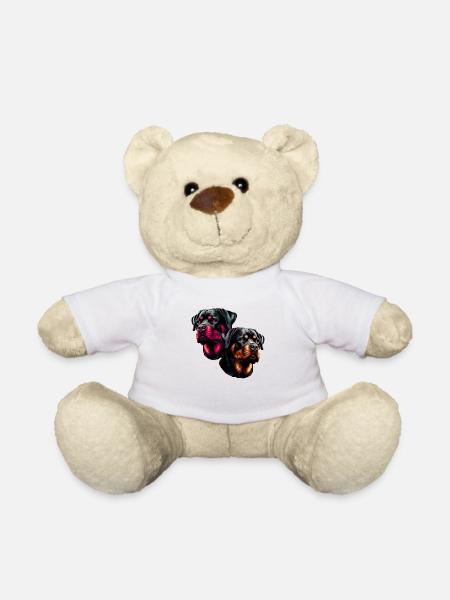 Rottweiler ,Hunde, Hundekopf, Wachhund, Rassehund, - Teddy - Weiß