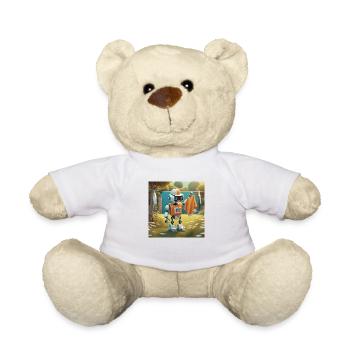 cute little orange futuristic vintage robot – is h - Teddy Bear - white - Front
