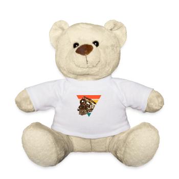 Oldtimer-Lokomotive - Geschenkidee - Teddy - Weiß - Vorne