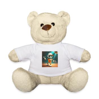 mignon petit robot vintage futuriste orange - Nounours - blanc - Devant