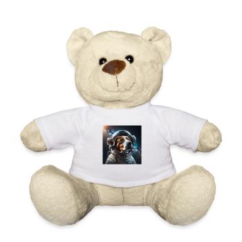 Astronauten Hund, Weltraum, Raumfahrt, Mond, Welta - Teddy - Weiß - Vorne