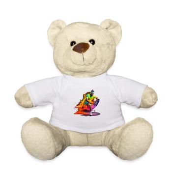 Tennis game with two or four players - Teddy Bear - white - Front