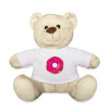 Donut pink with sprinkles - Teddy Bear - white - Front