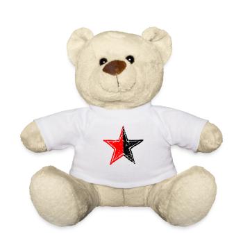 star red black drawn patina path - Teddy - Weiß - Vorne