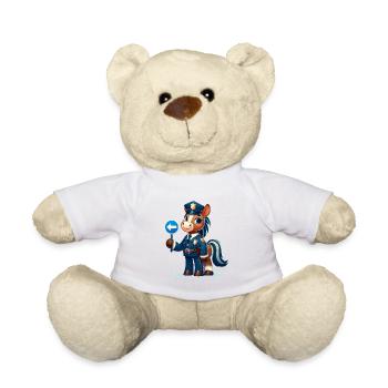 Cute Horse Police Officer - Teddy Bear - white - Front