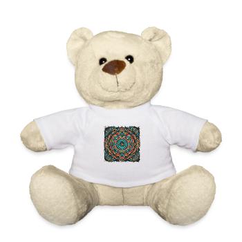 Mandala d’art de rue coloré - Nounours - blanc - Devant