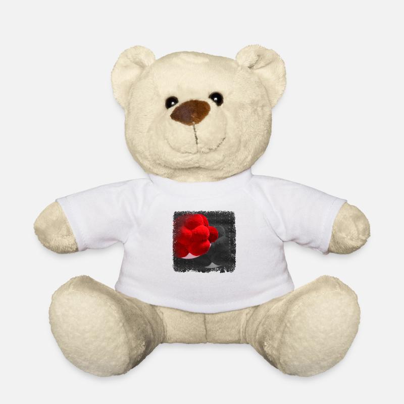 Bollenhut Rot und Schwarz - ART - Teddy - Weiß