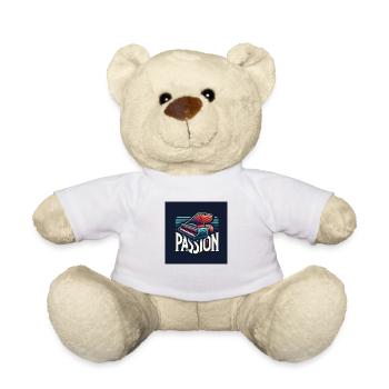 Piano Passion (Piano Print)- Passion - Teddy Bear - white - Front