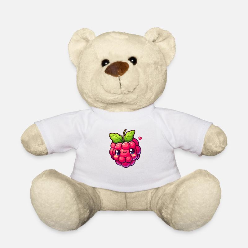 Himbeere - Herz - Teddy - Weiß